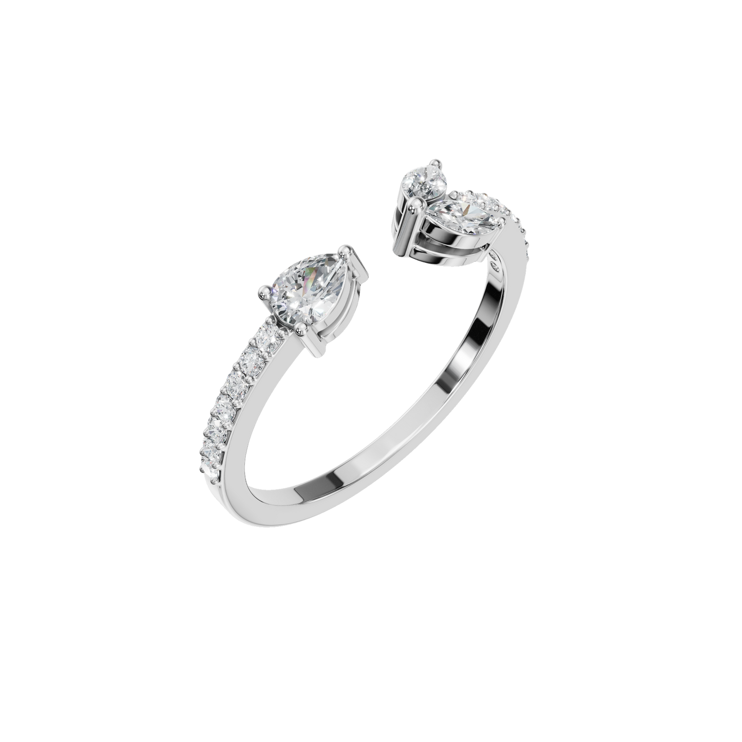PEAR MARQUISE OPEN WEDDING RING - M&D Signature Jewels