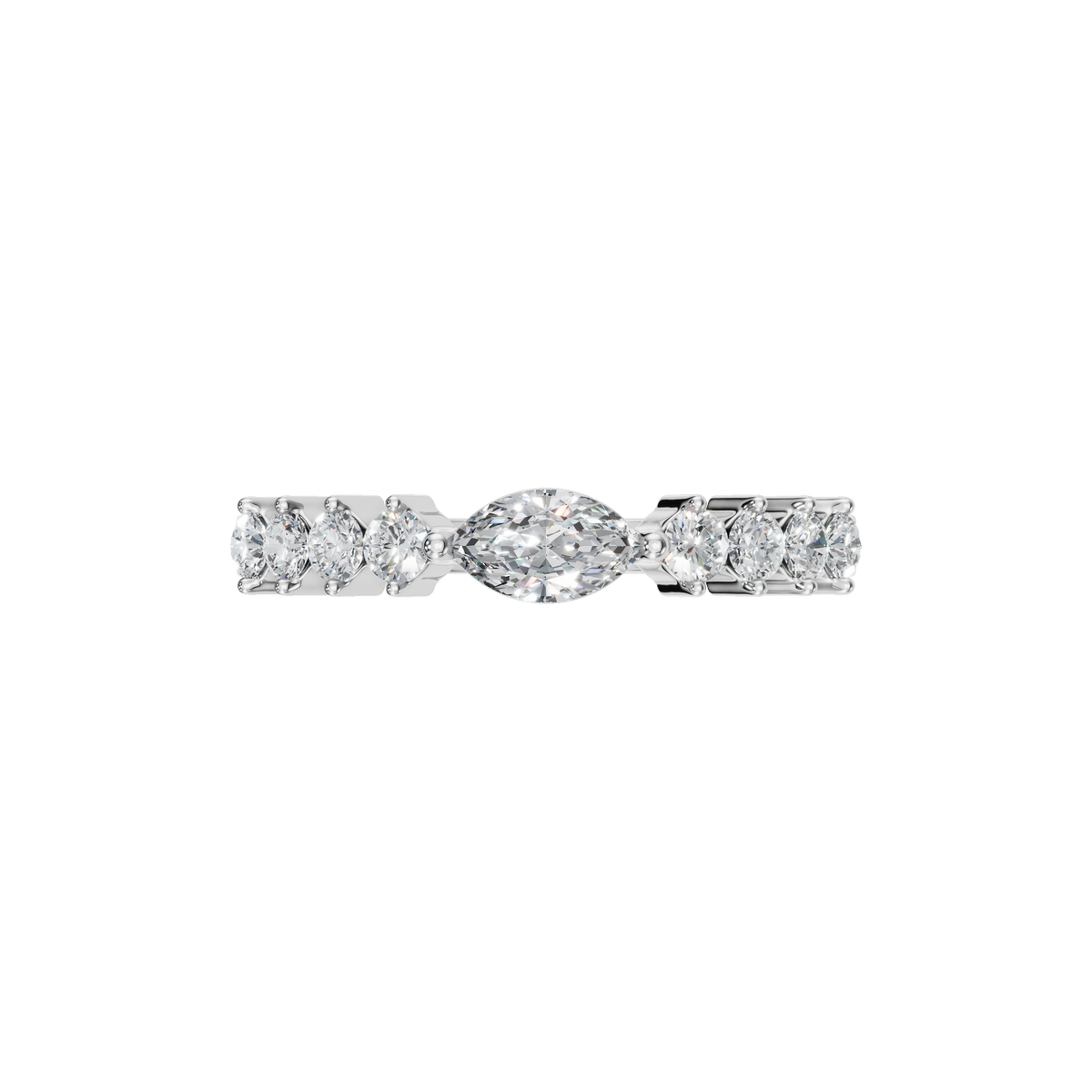 MARQUISE E-W PAVE WEDDING RING