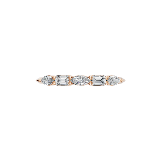 BAGUETTE MARQUISE WEDDING BAND - M&D Signature Jewels