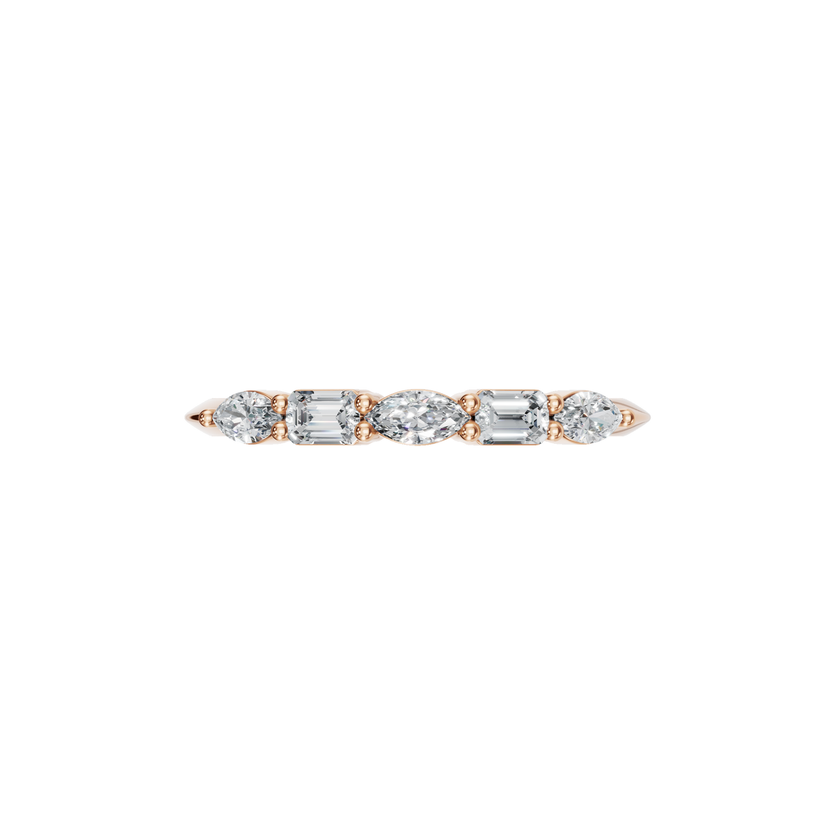 BAGUETTE MARQUISE WEDDING BAND