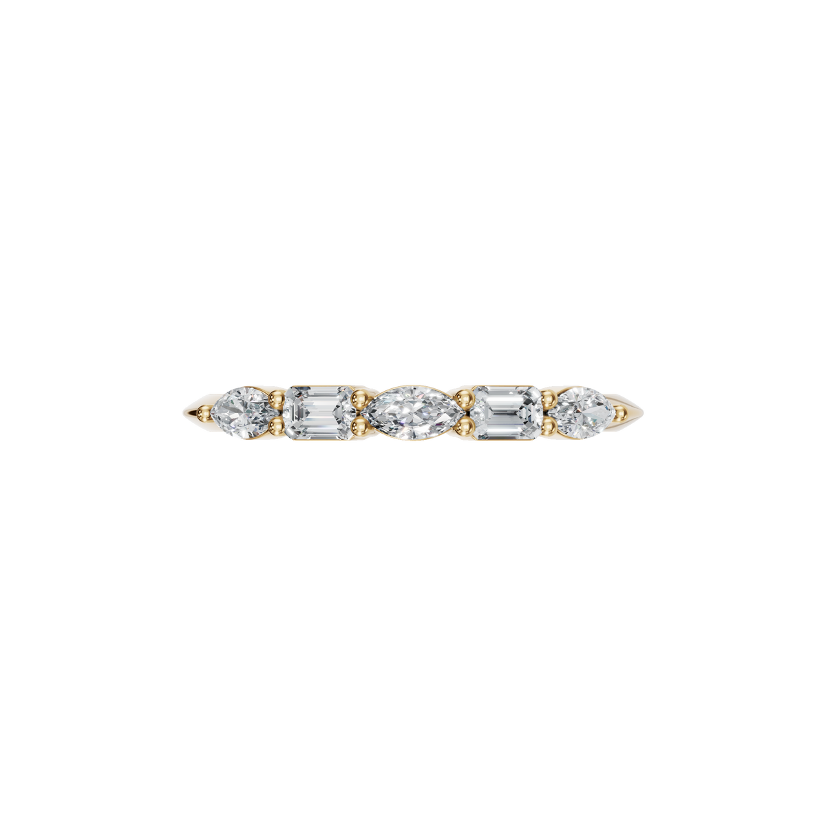 BAGUETTE MARQUISE WEDDING BAND