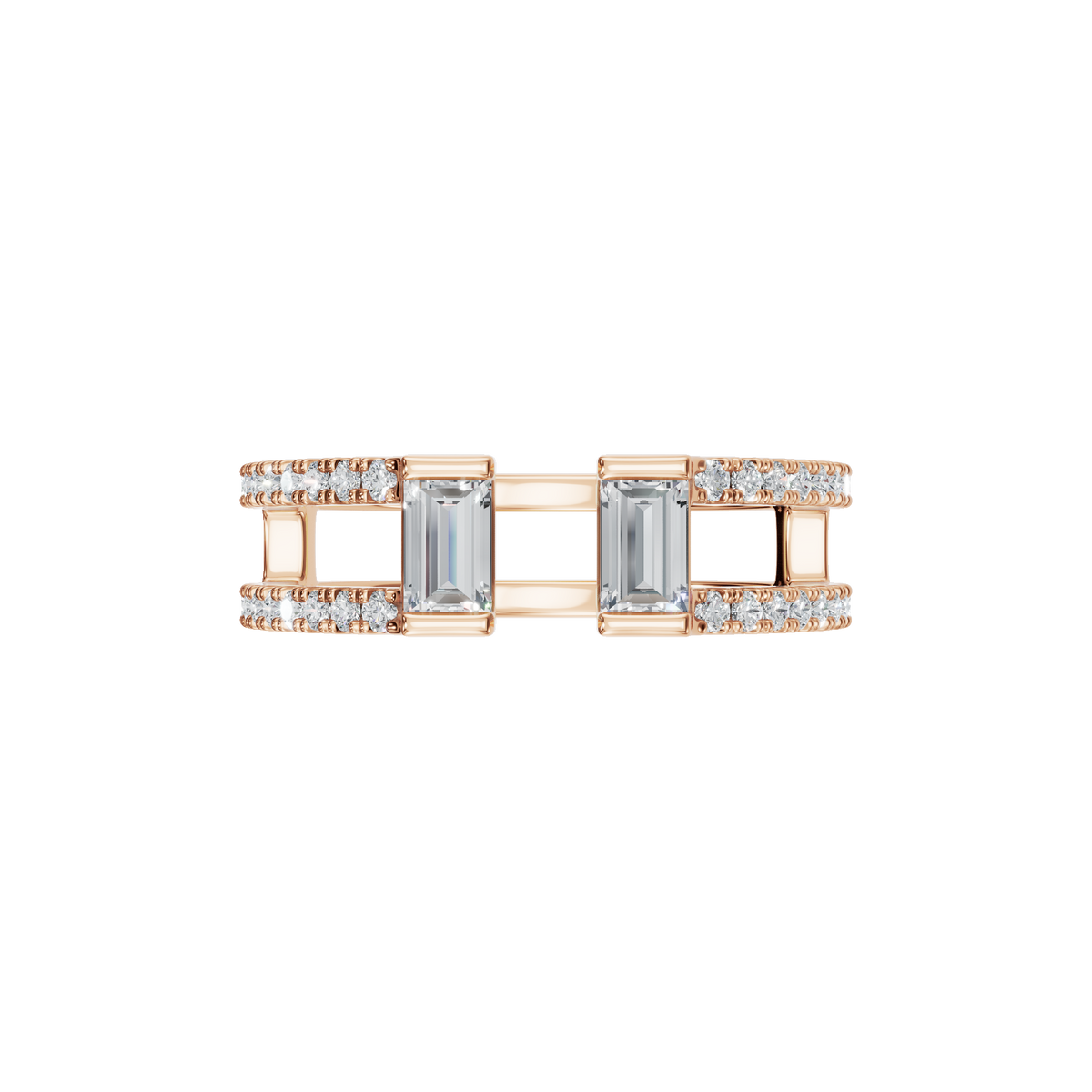 BAGUETTE PAVE STACKABLE WEDDING RING