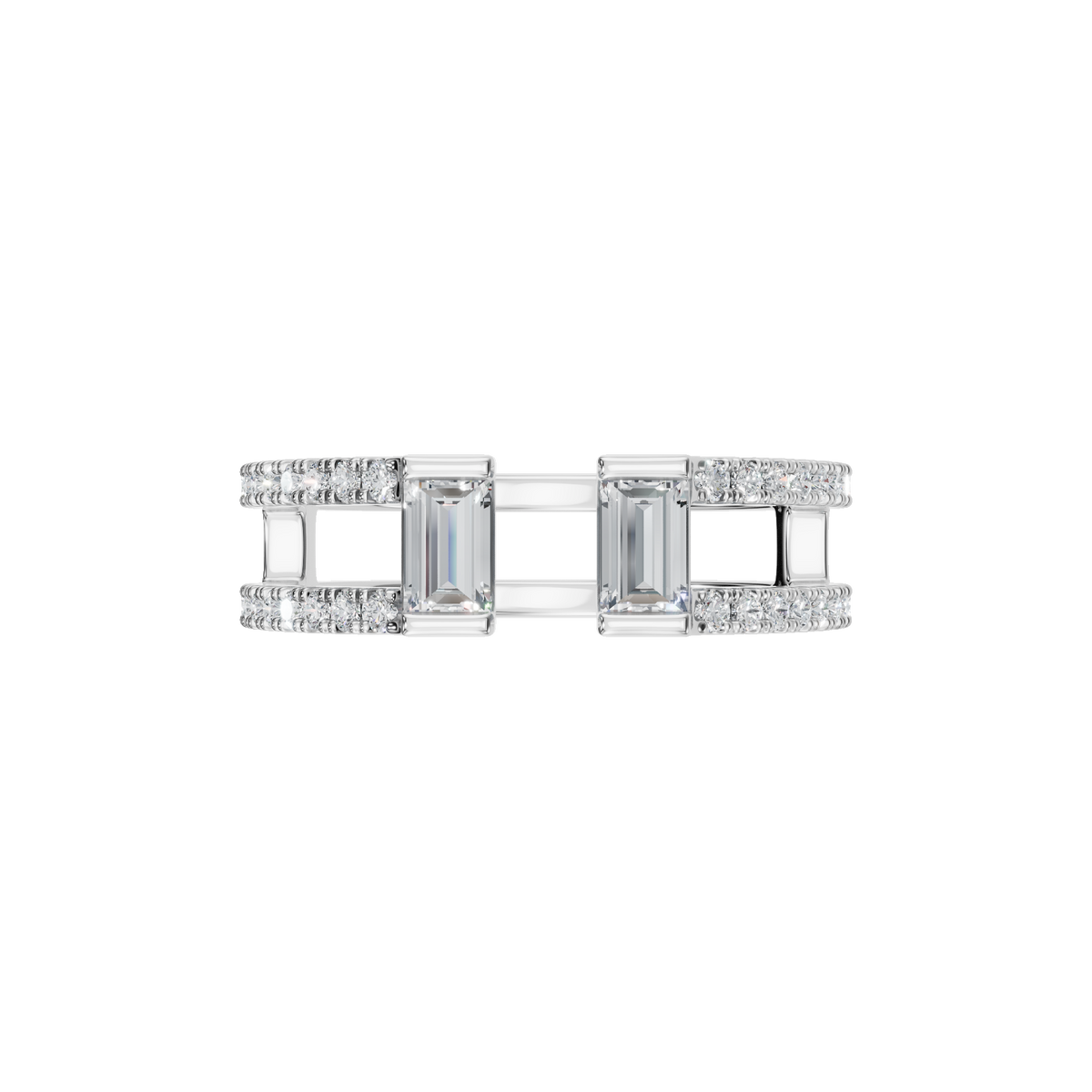 BAGUETTE PAVE STACKABLE WEDDING RING