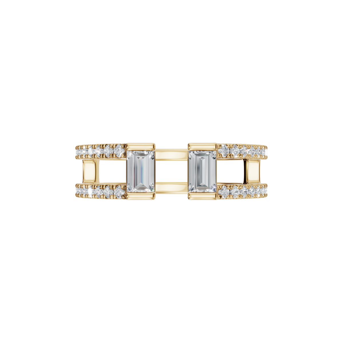 BAGUETTE PAVE STACKABLE WEDDING RING