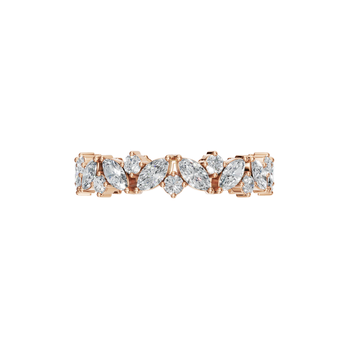 MARQUISE ROUND ETERNITY WEDDING BAND