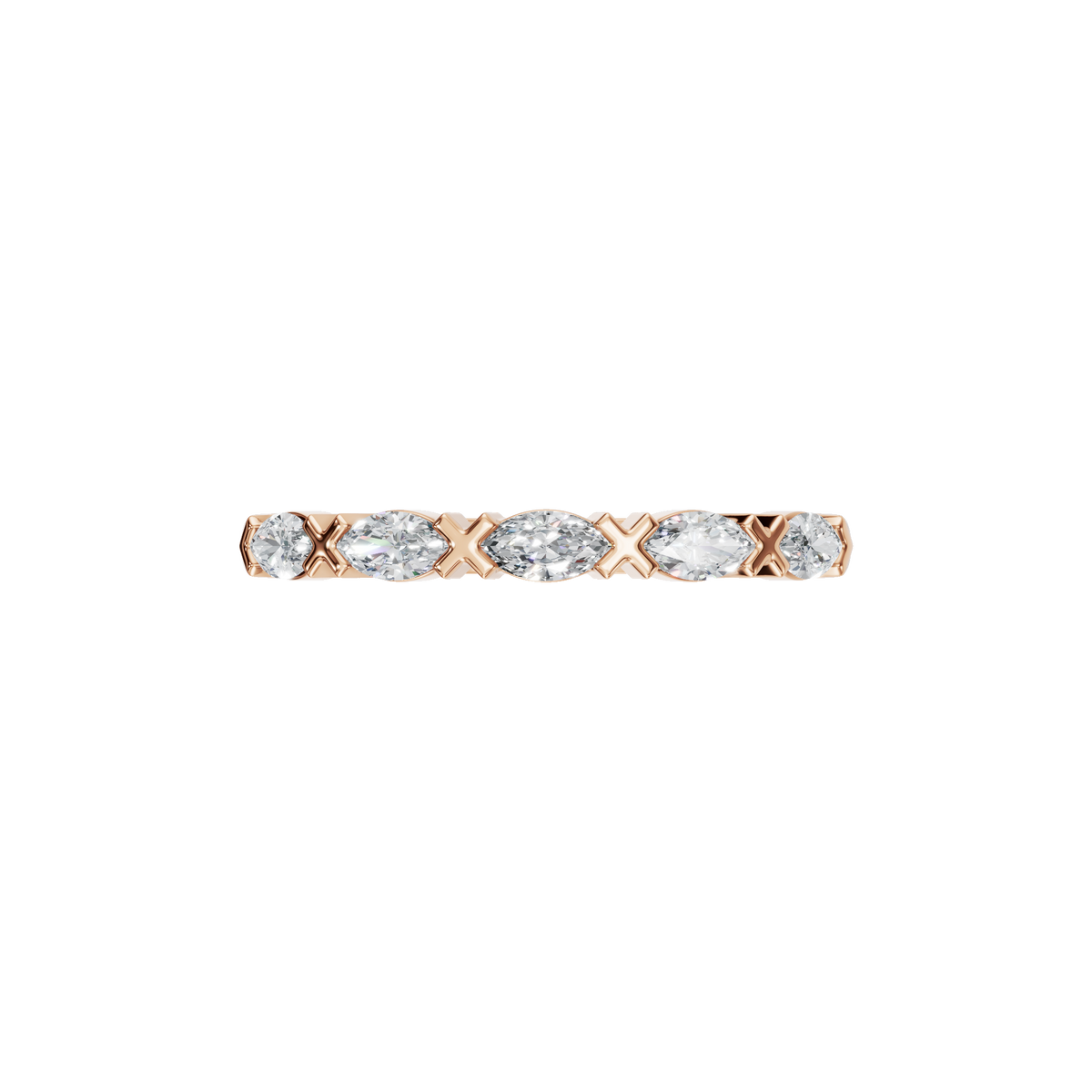 MARQUISE E-W HALF ETERNITY WEDDING BAND