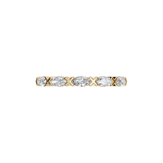 MARQUISE E-W HALF ETERNITY WEDDING BAND - M&D Signature Jewels