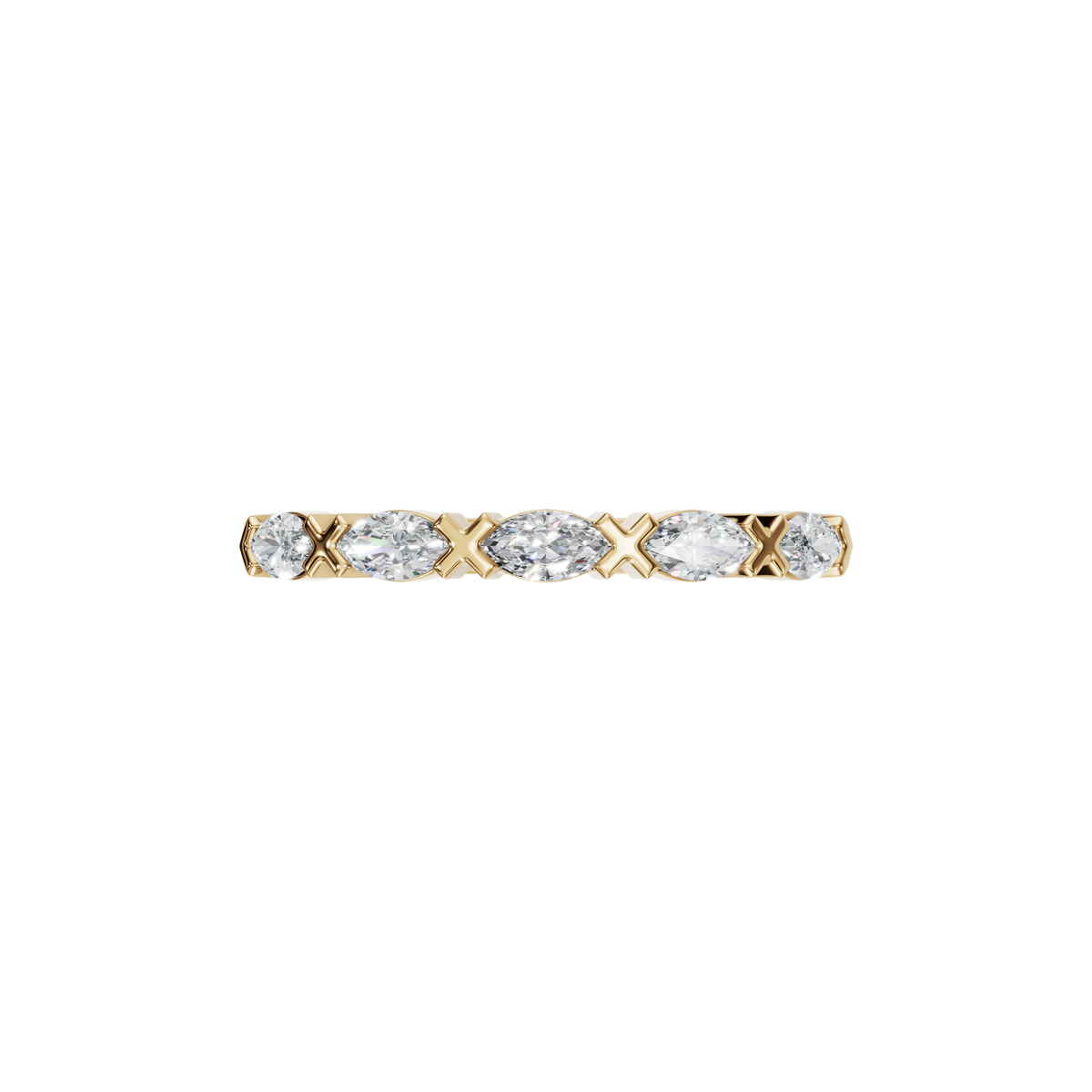 MARQUISE E-W HALF ETERNITY WEDDING BAND