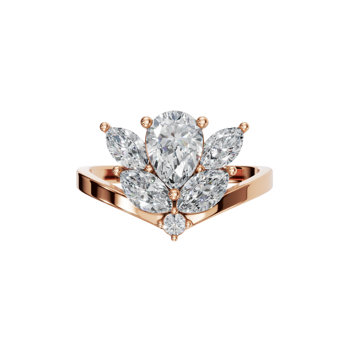 PEAR MARQUISE FANCY WEDDING BAND