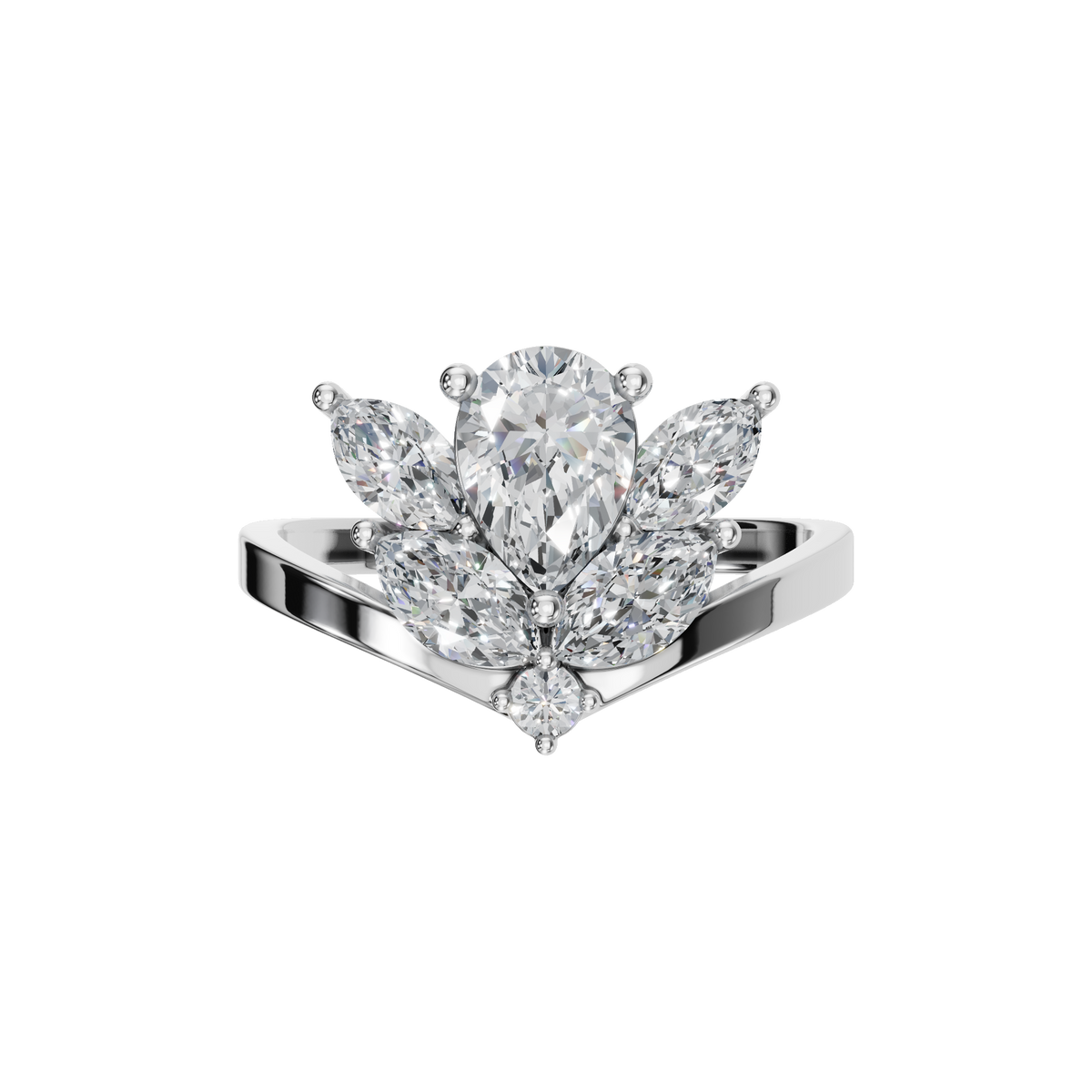 PEAR MARQUISE FANCY WEDDING BAND
