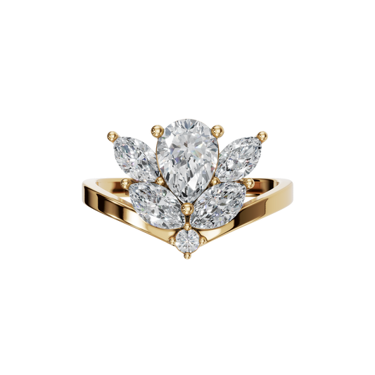 PEAR MARQUISE FANCY WEDDING BAND - M&D Signature Jewels