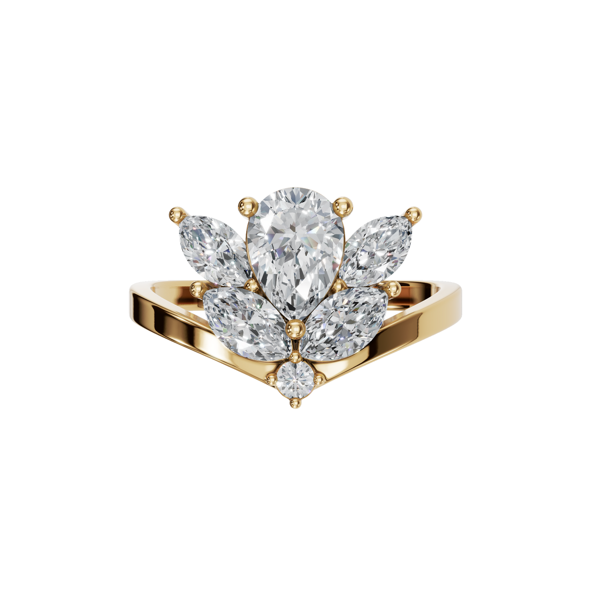 PEAR MARQUISE FANCY WEDDING BAND