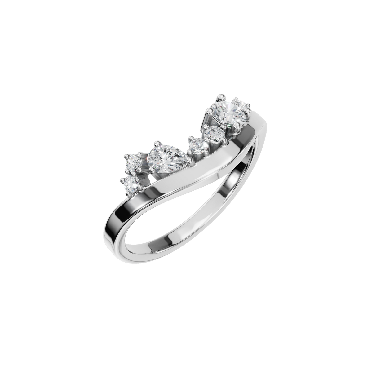 FLOATING DIAMOND WEDDING BAND
