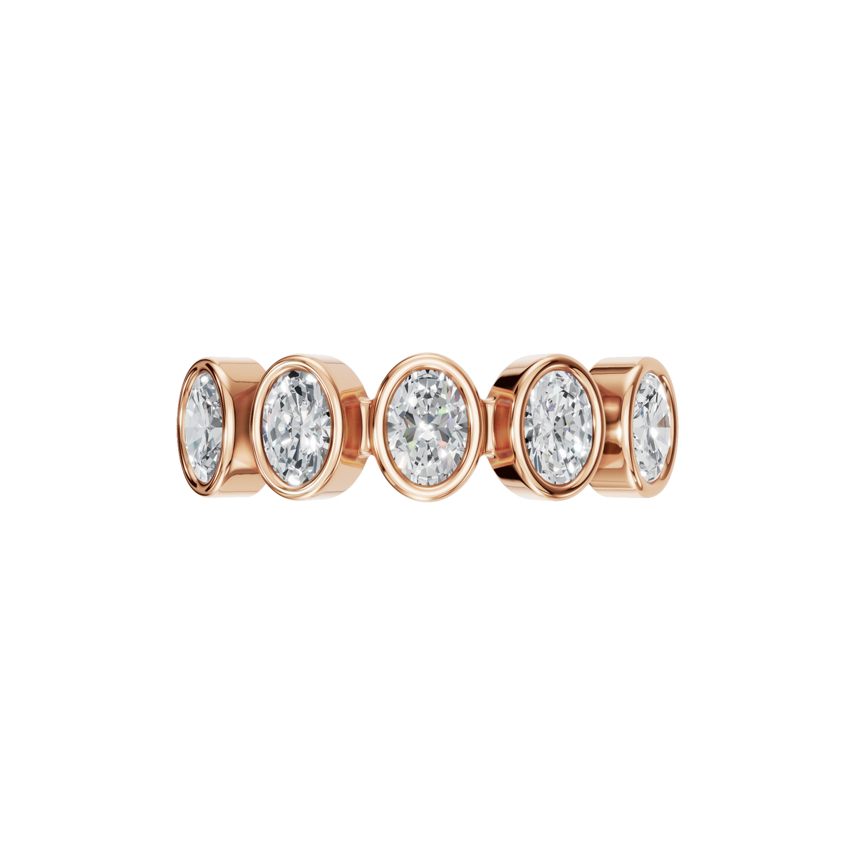 OVAL HALF ETERNITY BEZEL WEDDING RING