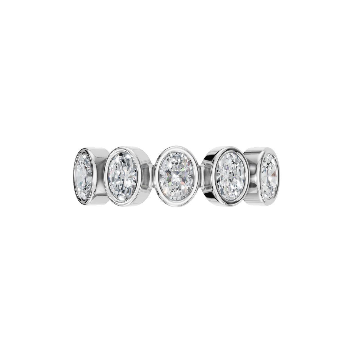 OVAL HALF ETERNITY BEZEL WEDDING RING