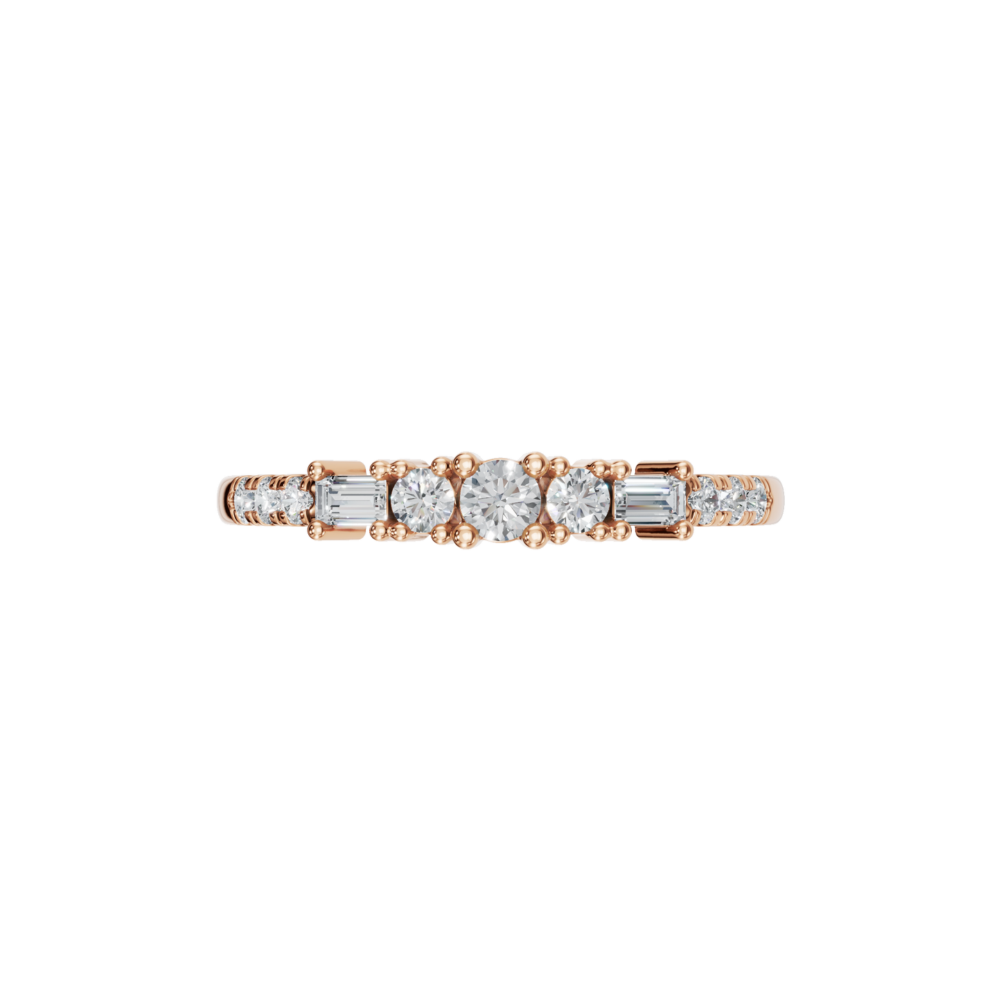 BAGUETTE ROUND ETERNITY WEDDING BAND - M&D Signature Jewels