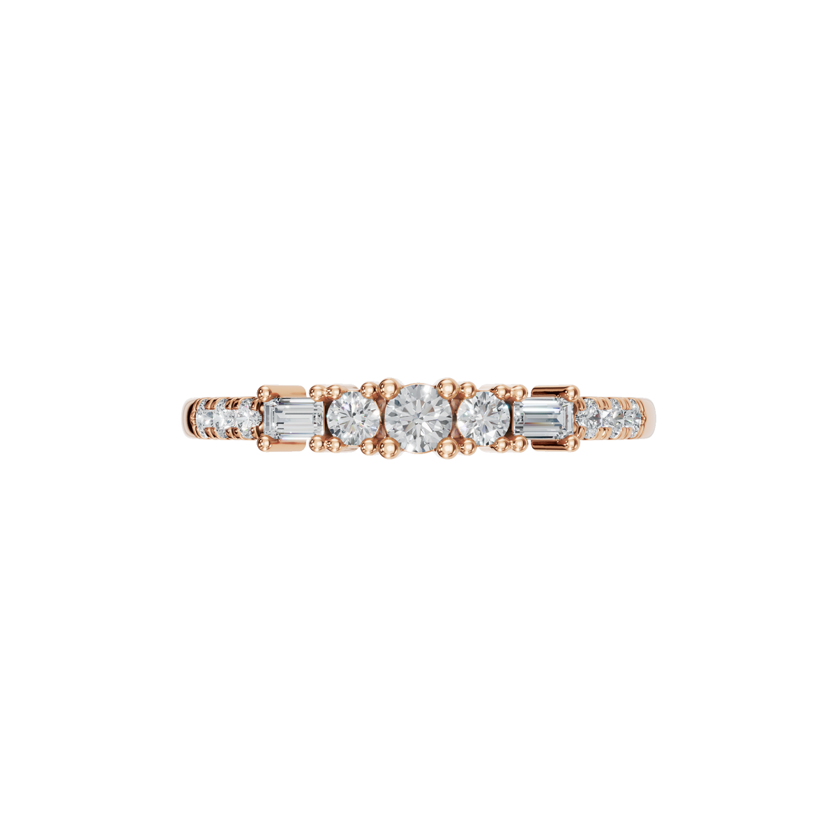 BAGUETTE ROUND ETERNITY WEDDING BAND