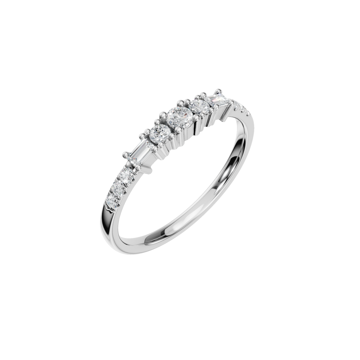 BAGUETTE ROUND ETERNITY WEDDING BAND