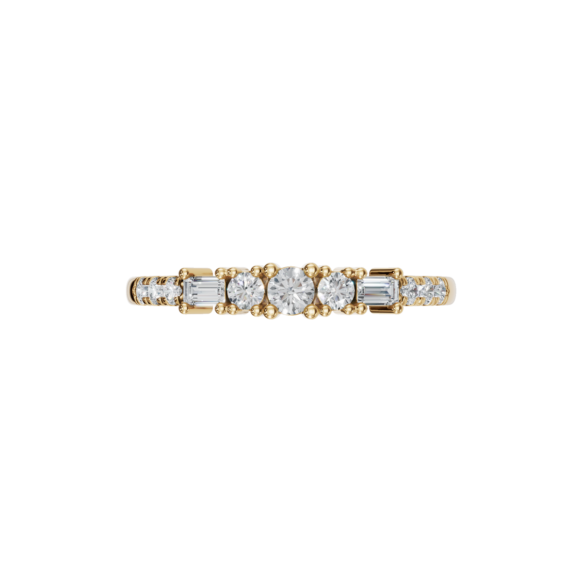 BAGUETTE ROUND ETERNITY WEDDING BAND