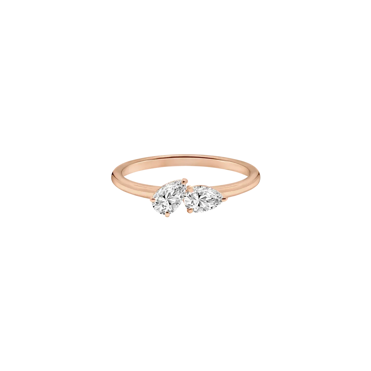 TWO PEAR LAB DIAMOND CURVED WEDDING BAND