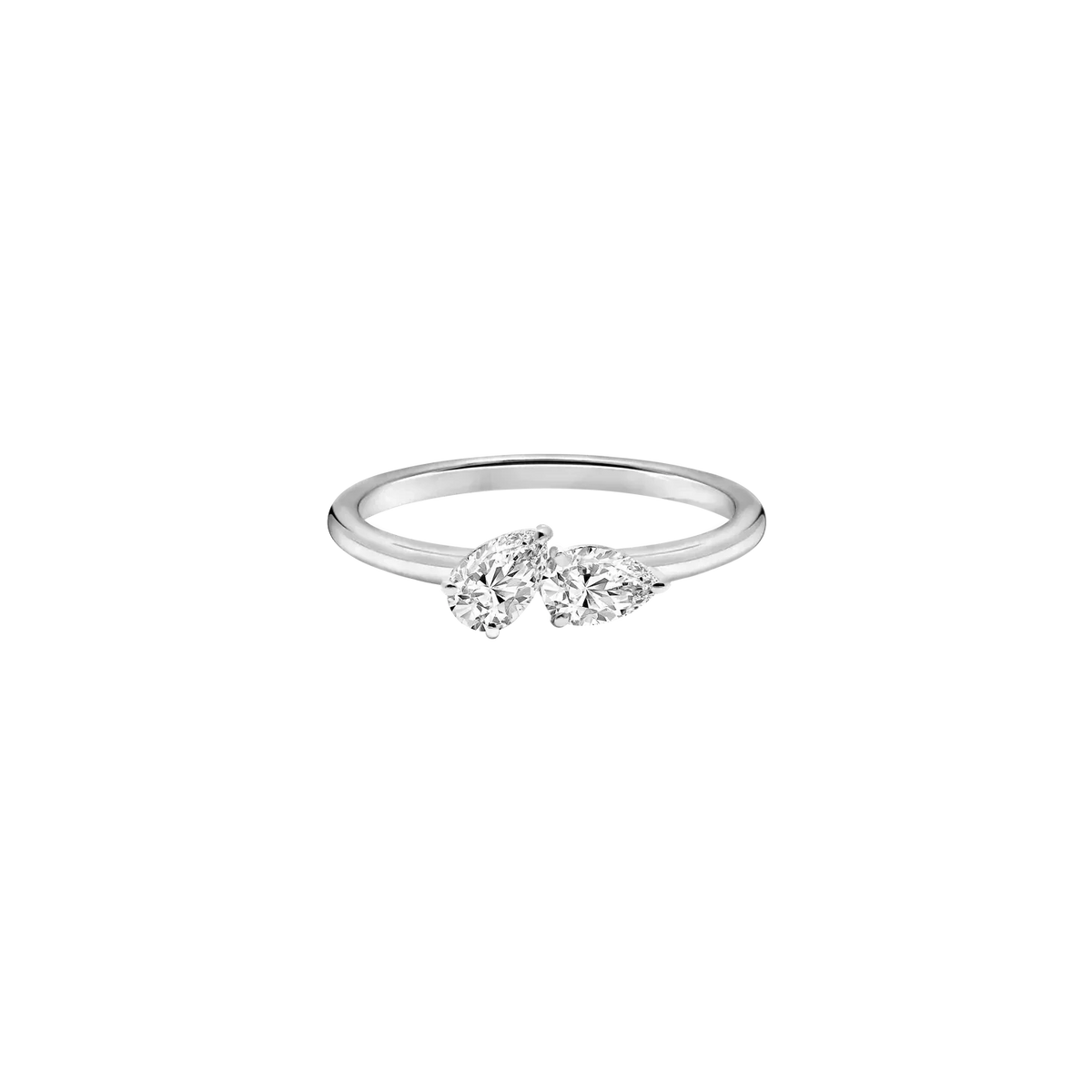 TWO PEAR LAB DIAMOND CURVED WEDDING BAND