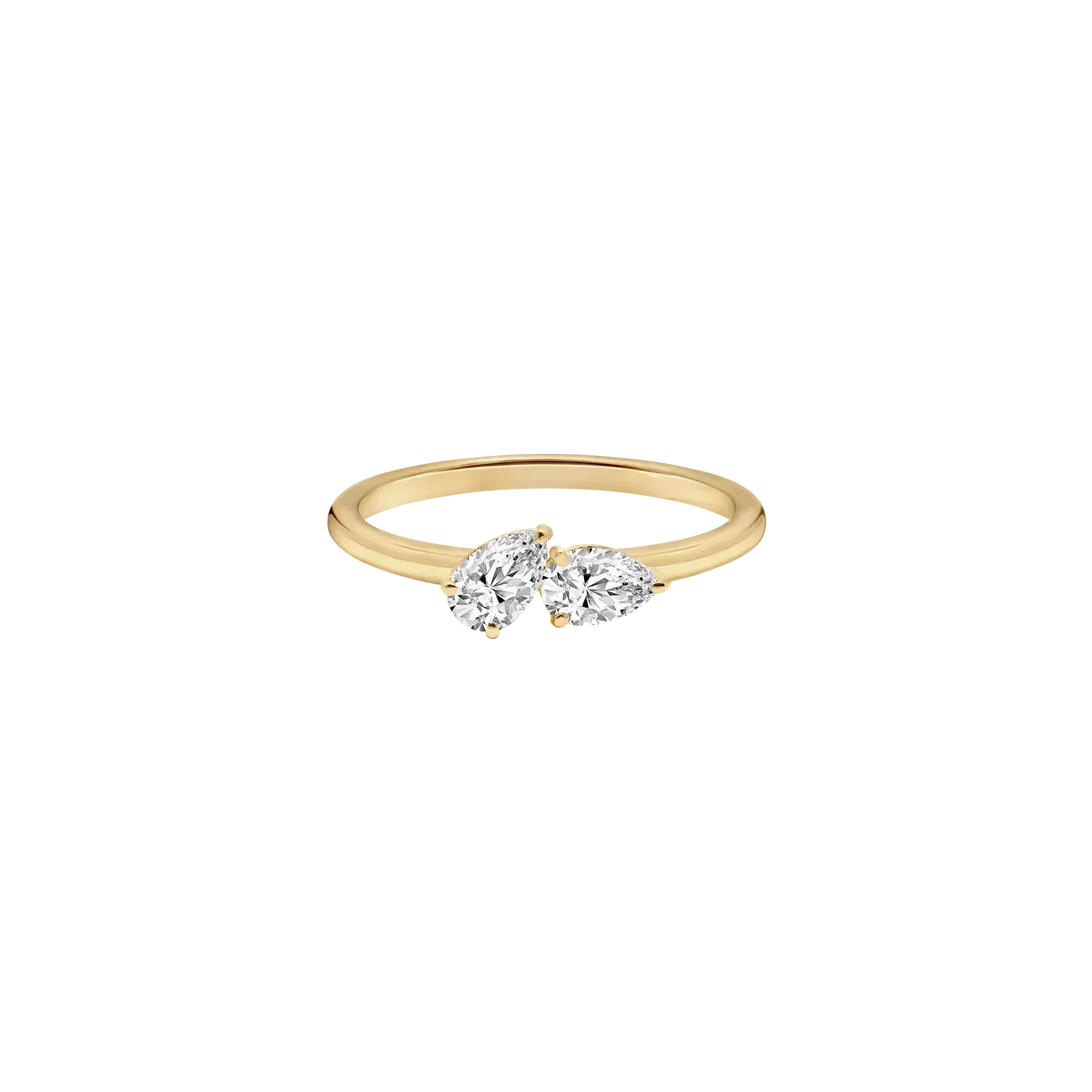 TWO PEAR LAB DIAMOND CURVED WEDDING BAND