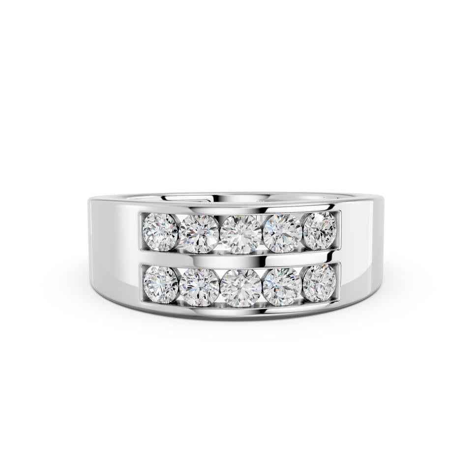 ROUND TWO ROW WEDDING BAND