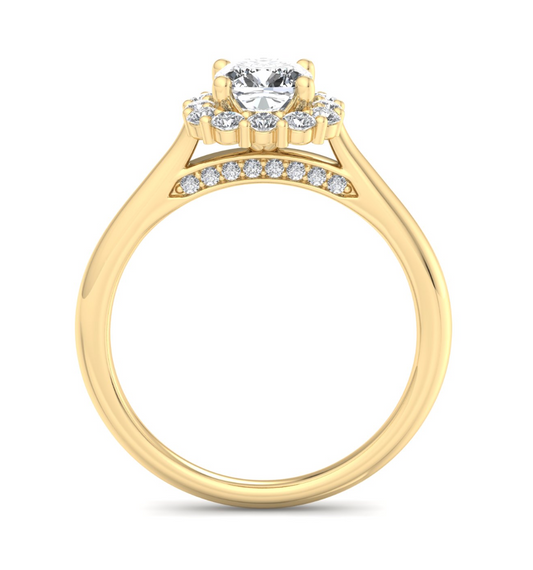 CUSHION HALO WITH HIDDEN HALO RING
