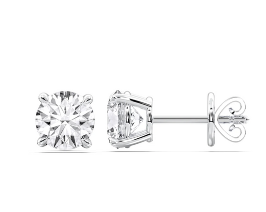 ROUND 4 PRONG BASKET EARRINGS