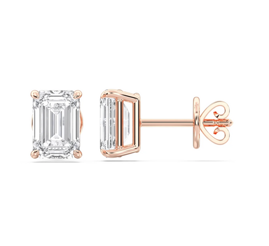 EMRALD 4 PRONG BASKET EARRINGS