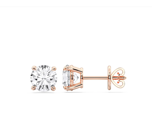 ROUND 4 PRONG BASKET EARRINGS