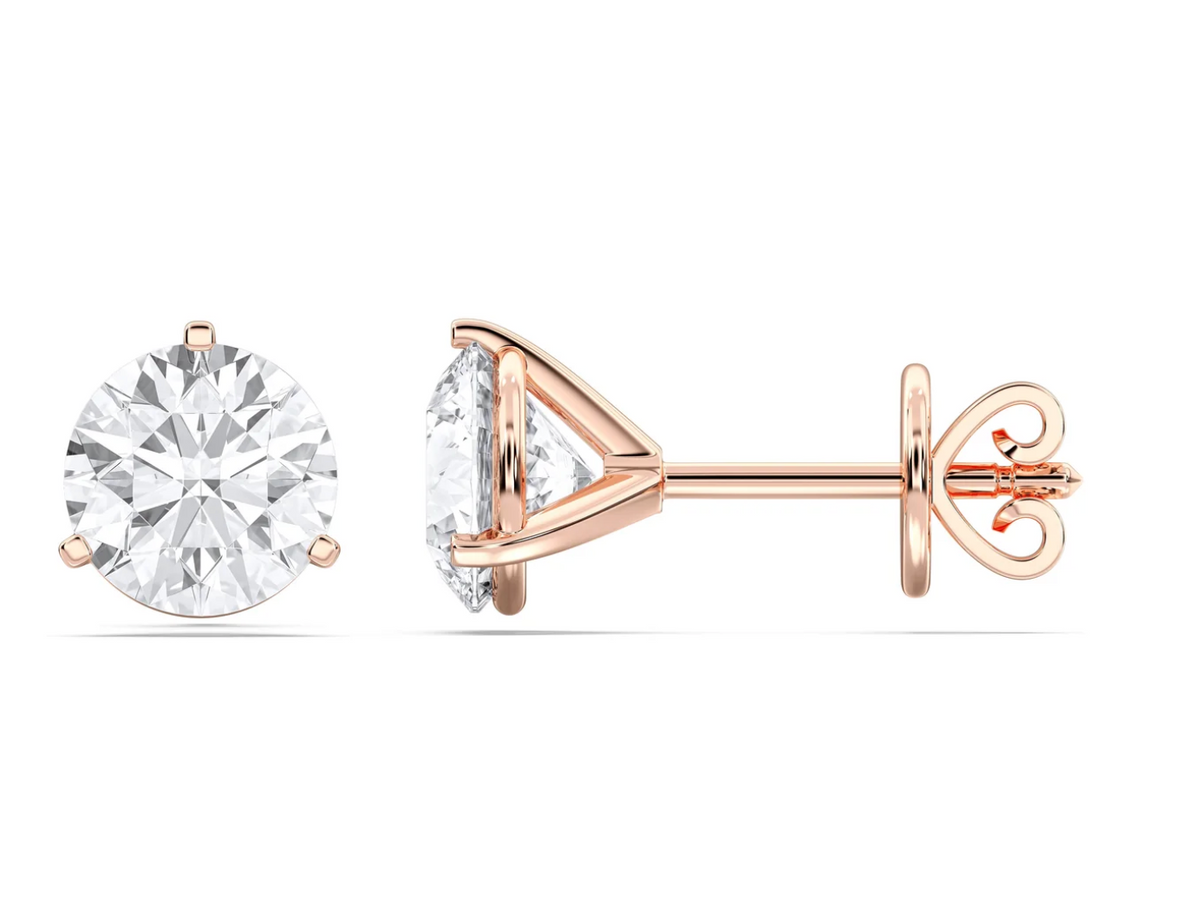 ROUND 3 PRONG EARRINGS