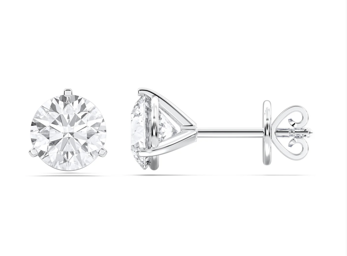 ROUND 3 PRONG EARRINGS
