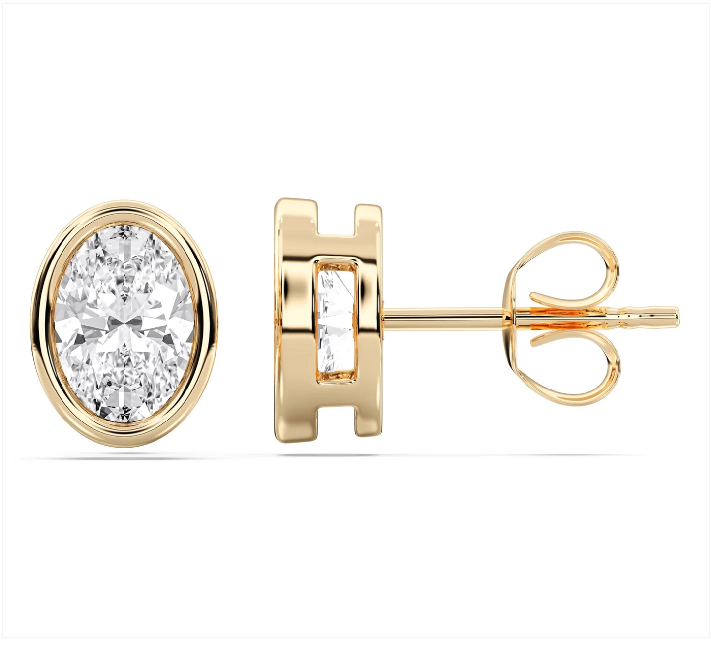 OVAL BEZEL EARRINGS