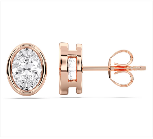 OVAL BEZEL EARRINGS