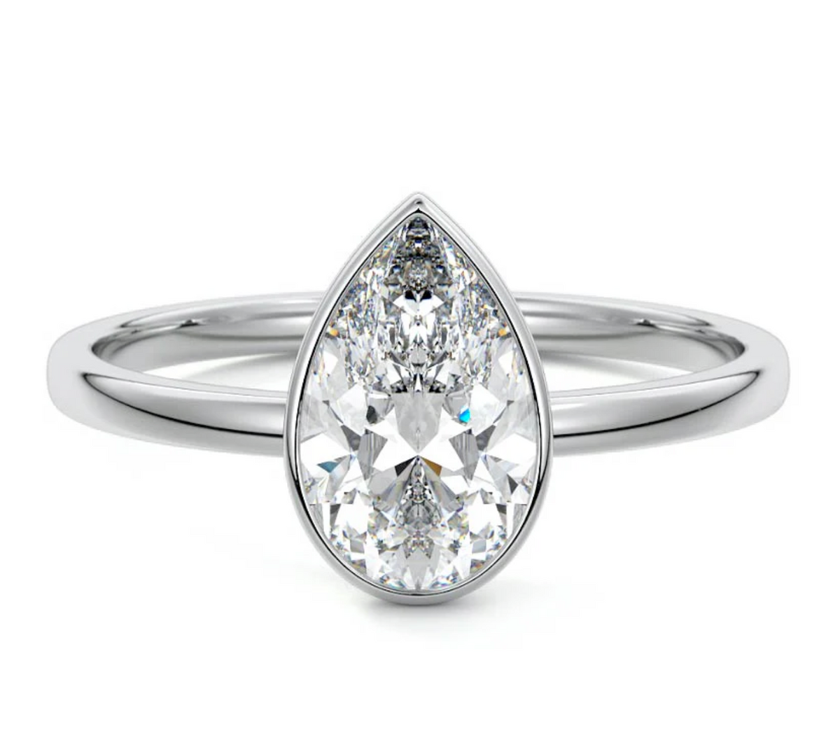 PEAR BEZEL RING