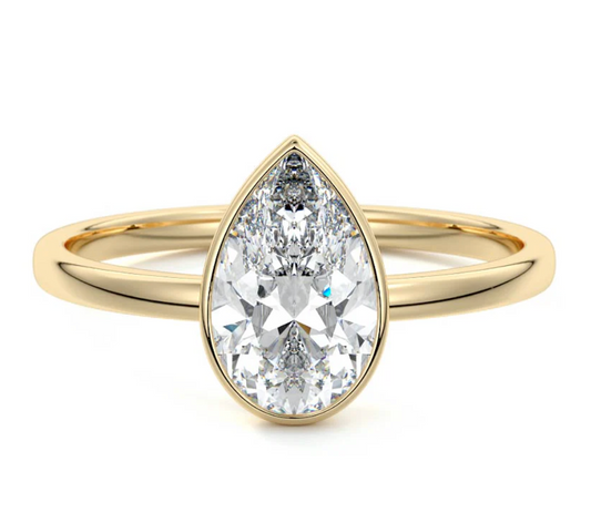 PEAR BEZEL RING