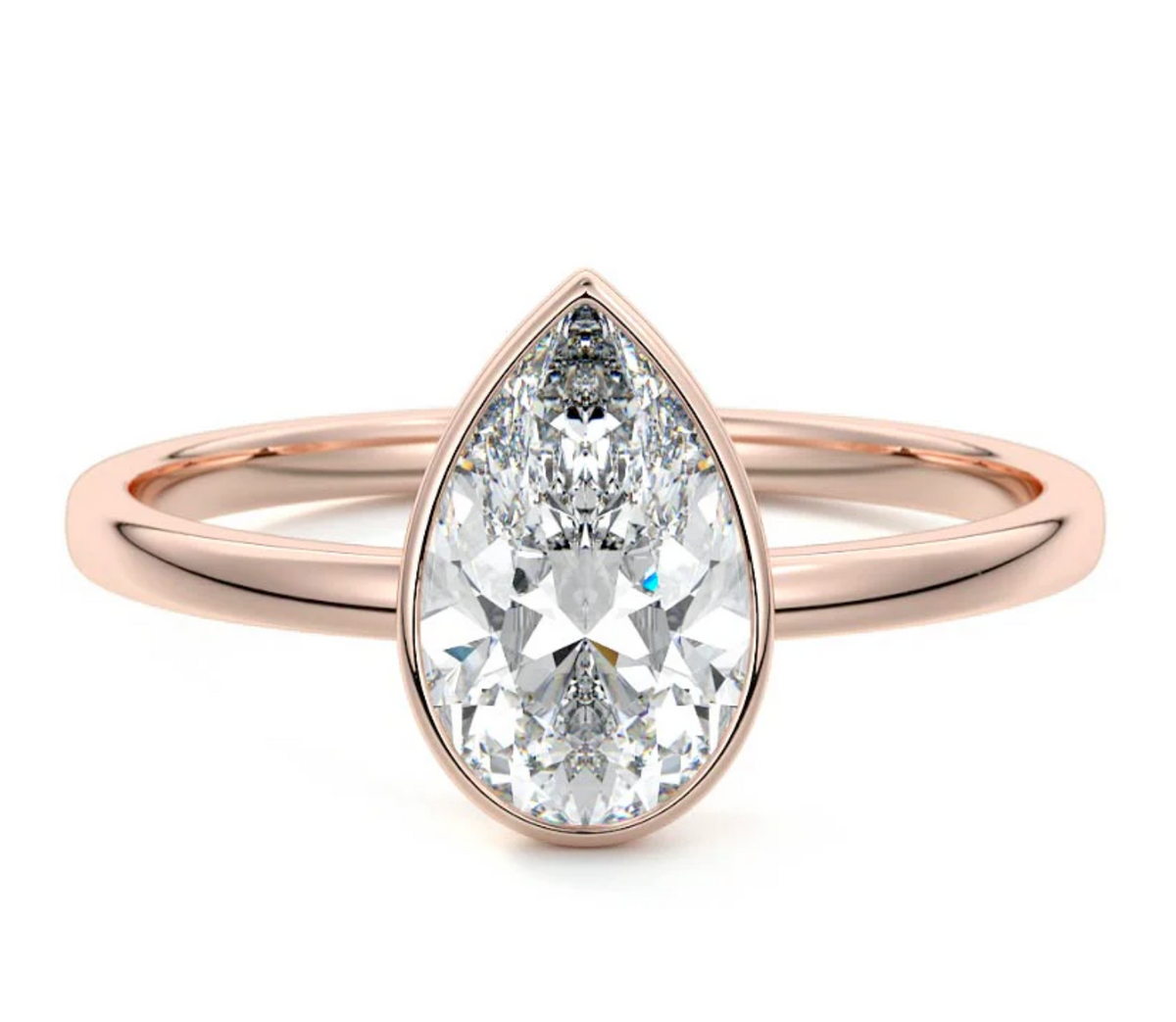 PEAR BEZEL RING