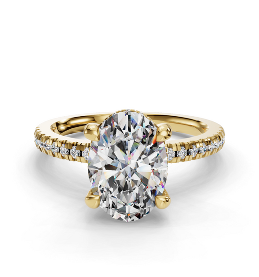 OVAL PAVE WITH HIDDEN HALO RING