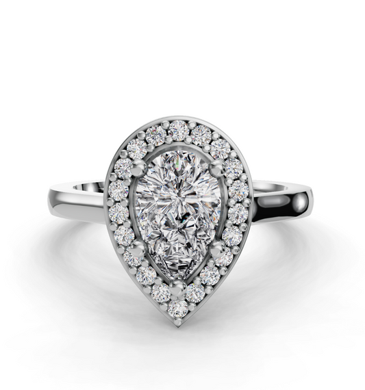 PEAR HALO RING