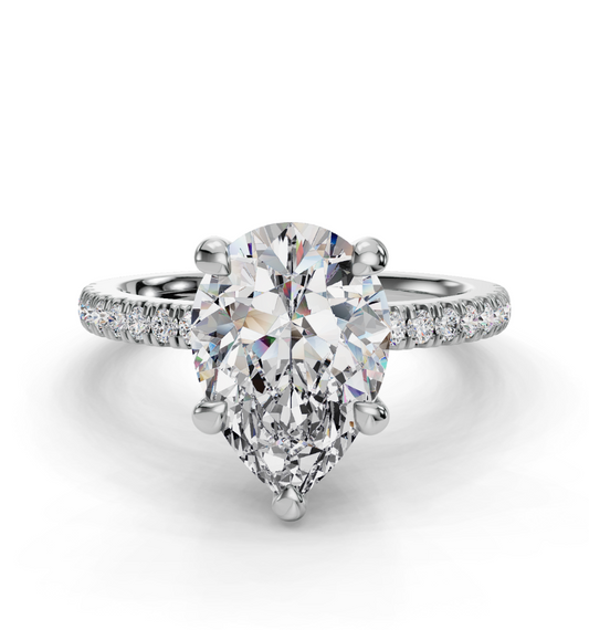 PEAR PAVE WITH HIDDEN HALO RING