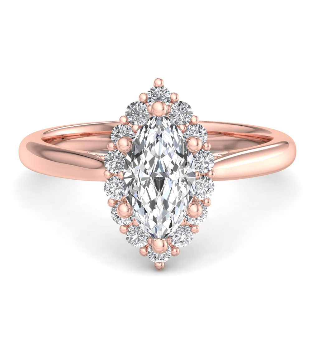 MARQUISE HALO WITH HIDDEN HALO RING