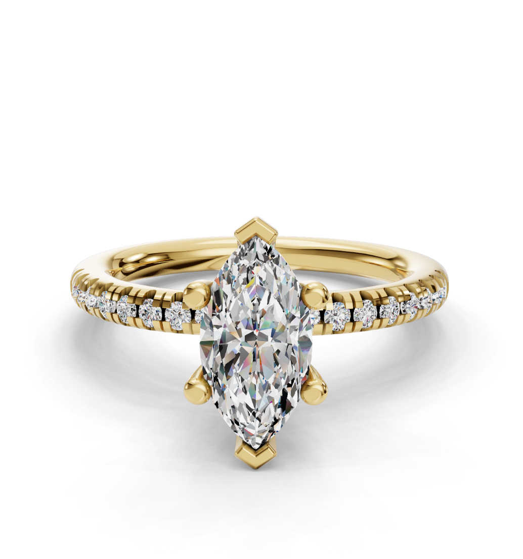 MARQUISE ACCENTED PAVE HIDDEN HALO RING