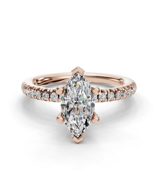 MARQUISE ACCENTED PAVE HIDDEN HALO RING