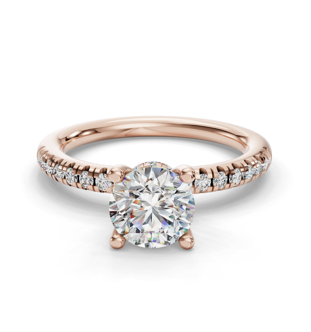 ROUND ACCENTED PAVE HIDDEN HALO RING