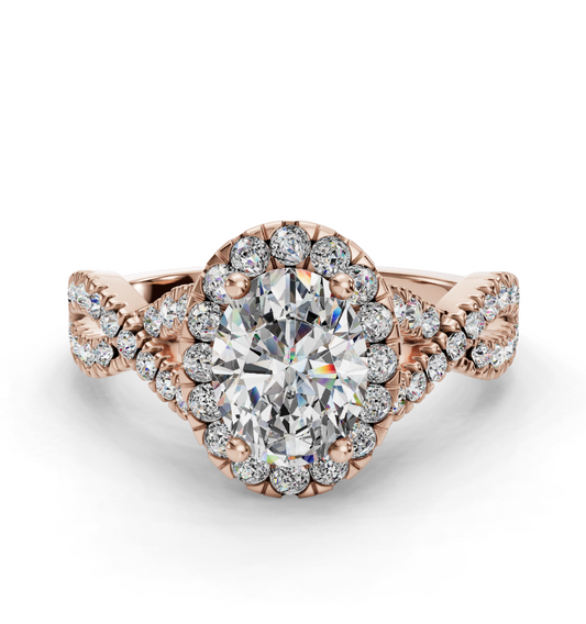 OVAL NATURE INSPIRED HALO RING
