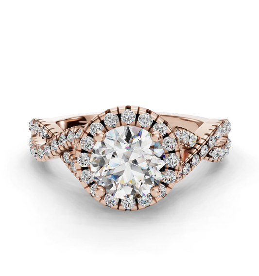 ROUND NATURE INSPIRED HALO RING