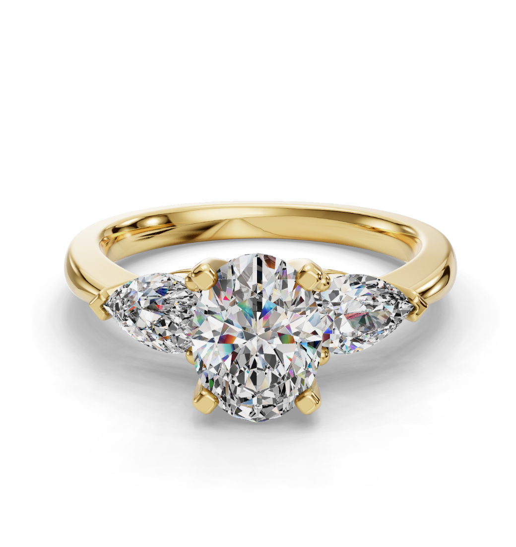 OVAL 3 STONE RING