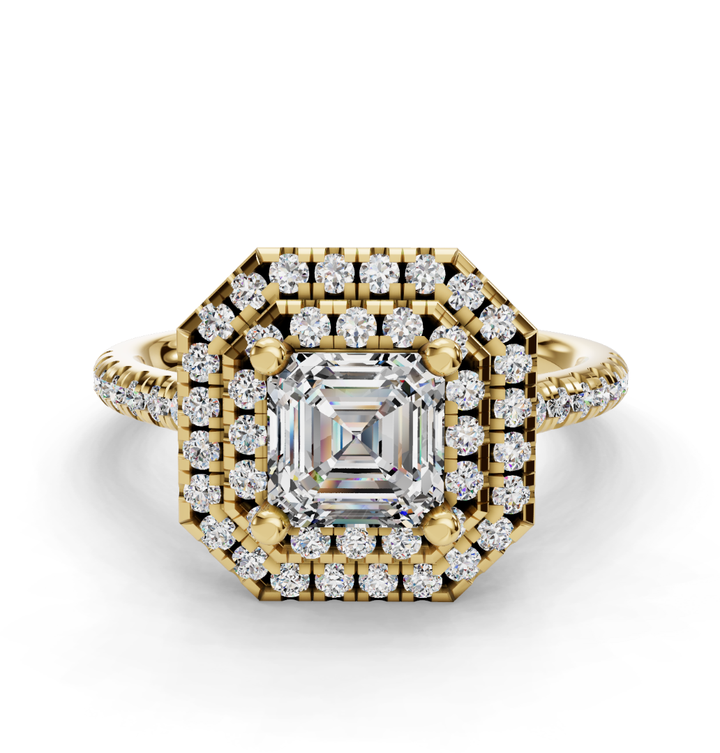 ASSCHER HALO WITH PAVE RING