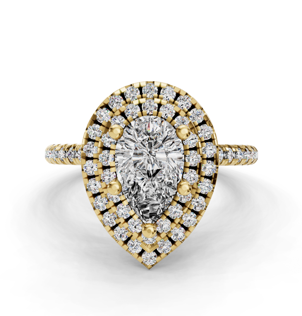 PEAR HALO WITH PAVE RING